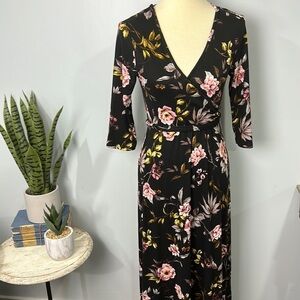 Bee Uniq floral faux wrap dress size small